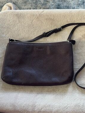 Coach Pebbled Leather Crossbody in Plum